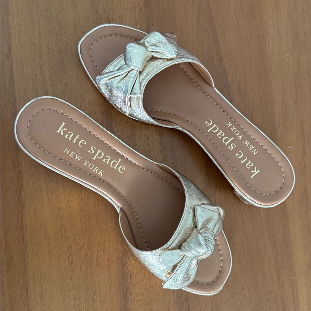 Kate Spade Metallic Gold Slide Sandals